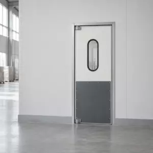 Жесткая маятниковая распашная дверь одностворчатая из сэндвич панелей 270*110
